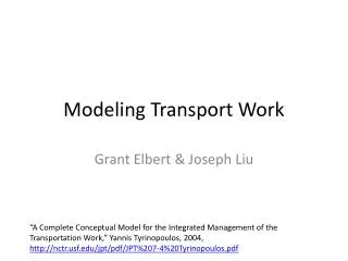 Modeling Transport Work