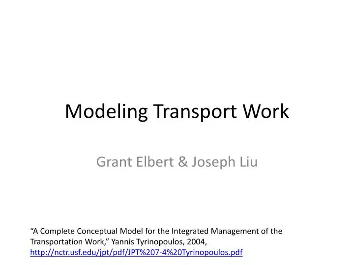 modeling transport work