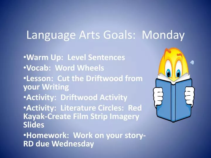 language arts goals monday