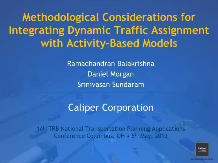 methodological considerations for integrating dynamic traffic assignment with activity based models