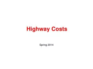 Highway Costs