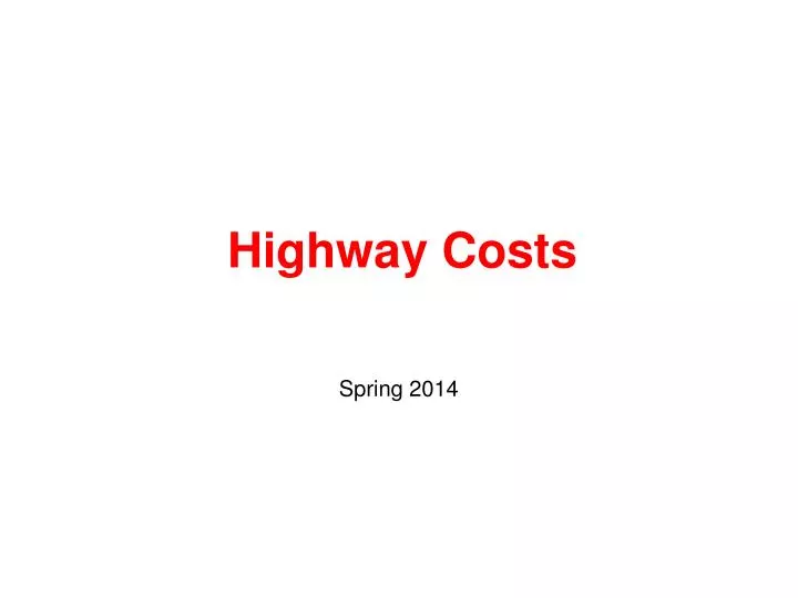 highway costs