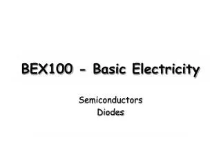 BEX100 - Basic Electricity