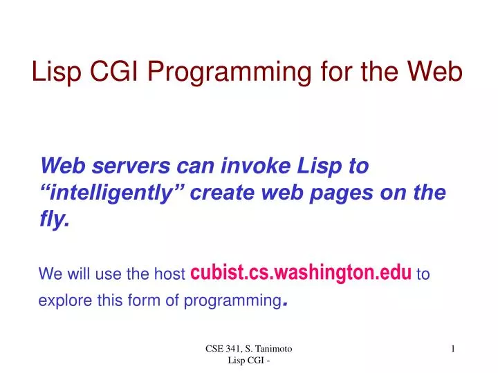 lisp cgi programming for the web