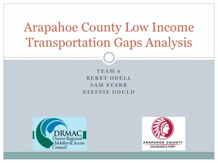 arapahoe county low income transportation gaps analysis