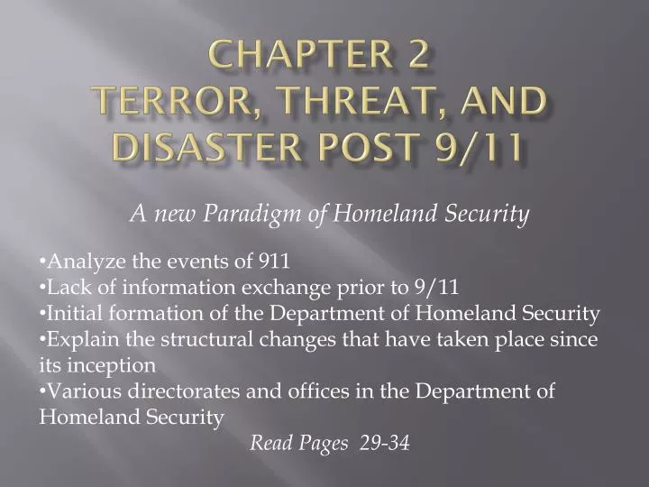 chapter 2 terror threat and disaster post 9 11