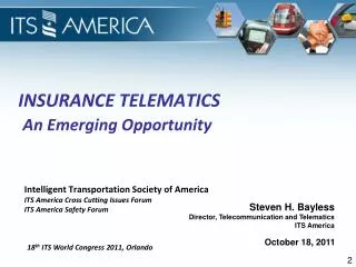 Insurance Telematics An Emerging Opportunity