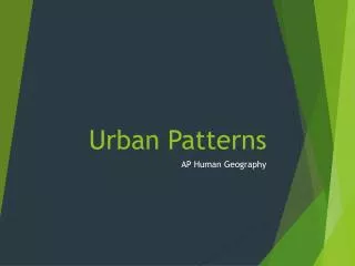 Urban Patterns