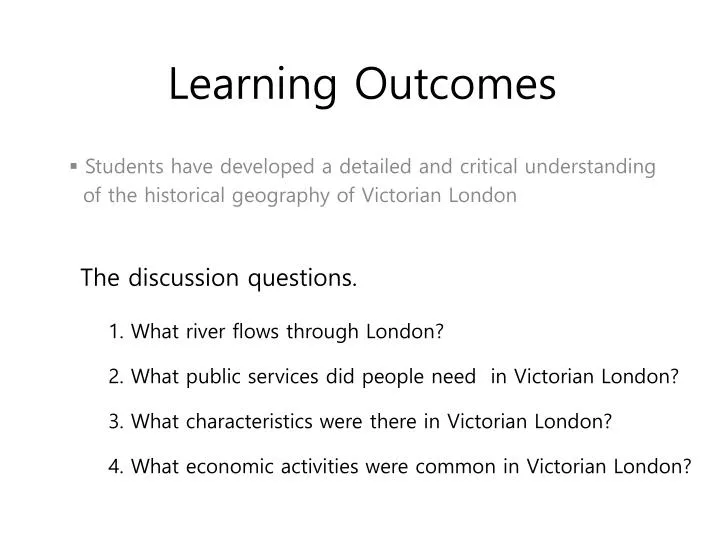 learning outcomes