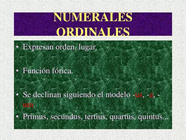 numerales ordinales