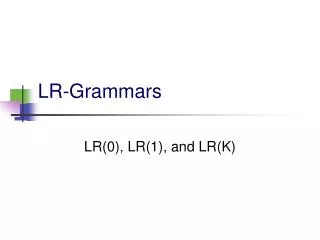 LR-Grammars