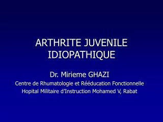 arthrite juvenile idiopathique