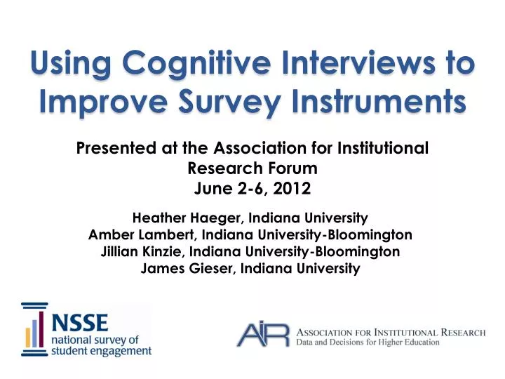 using cognitive interviews to improve survey instruments