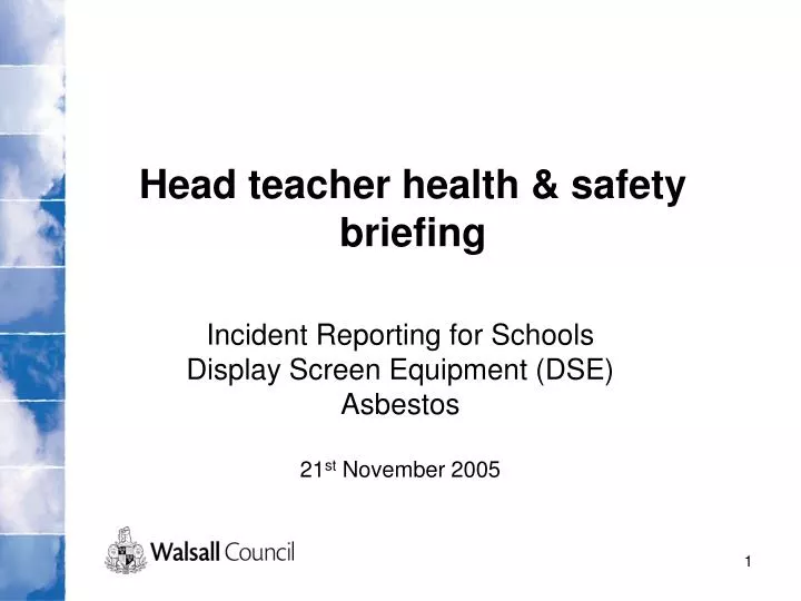 head teacher health safety briefing