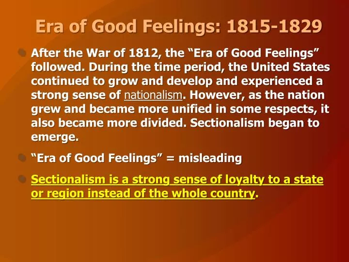 era of good feelings 1815 1829