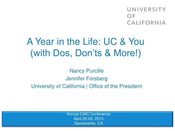 a year in the life uc you with dos don ts more