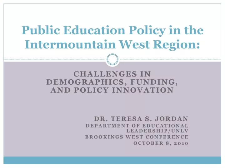 public education policy in the intermountain west region