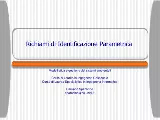 richiami di identificazione parametrica