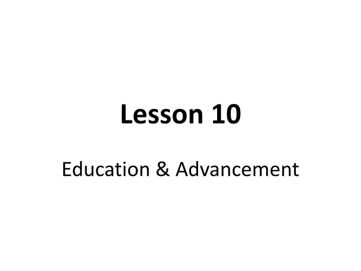 lesson 10