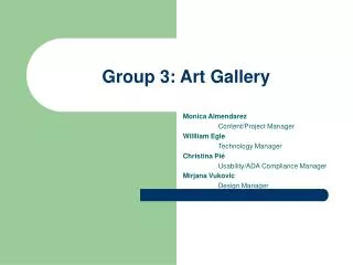 Group 3: Art Gallery