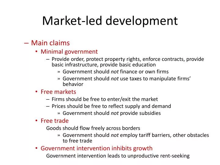 market led development