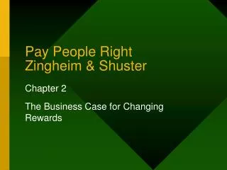 Pay People Right Zingheim &amp; Shuster