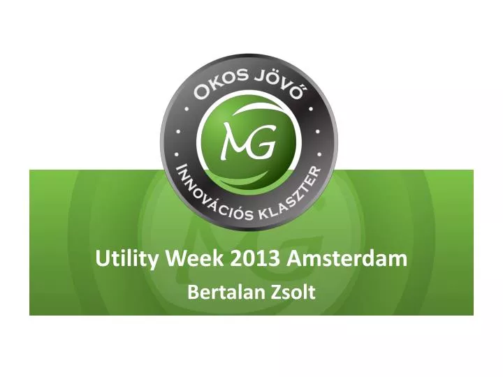 utility week 2013 amsterdam bertalan zsolt