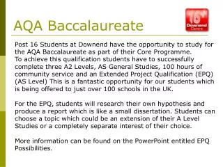 AQA Baccalaureate