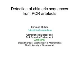 Detection of chimeric sequences from PCR artefacts