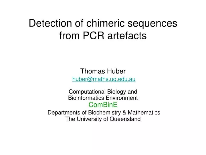 detection of chimeric sequences from pcr artefacts
