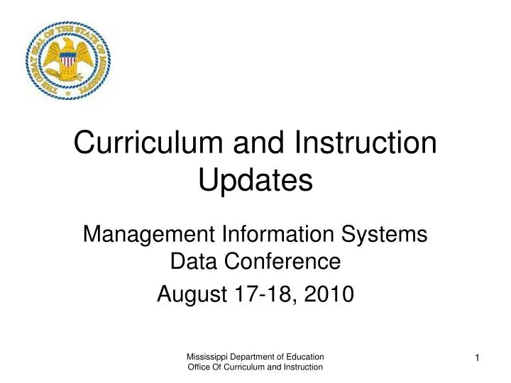 curriculum and instruction updates
