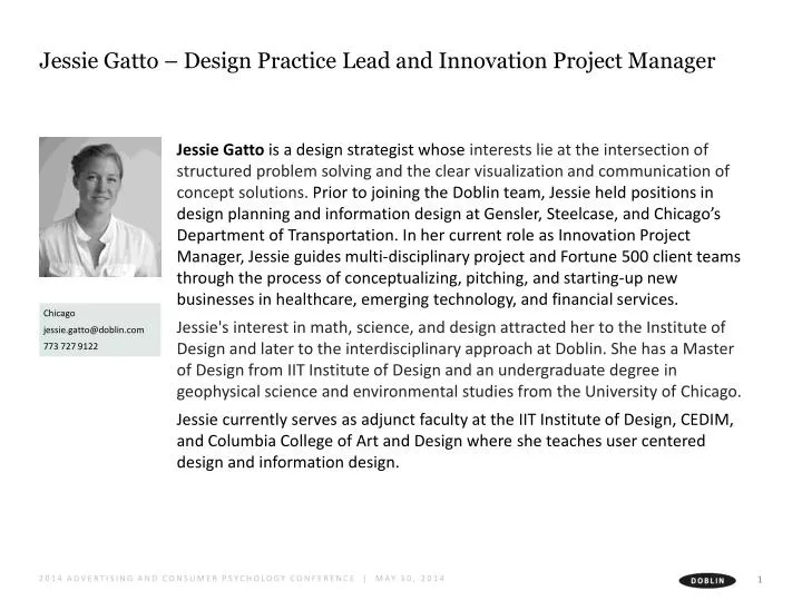 jessie gatto design practice lead and innovation project manager
