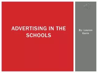 Advertising in the schools