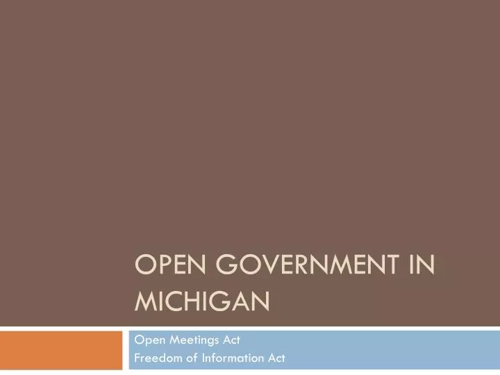 open government in michigan