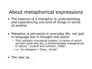 About metaphorical expressions