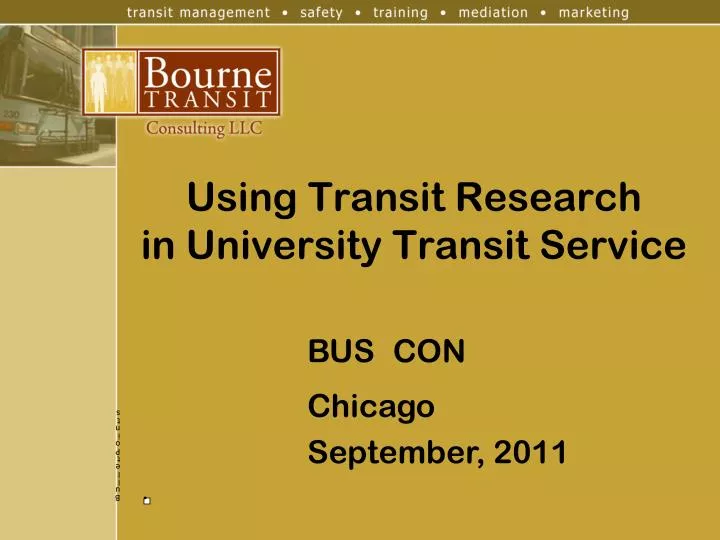 using transit research in university transit service
