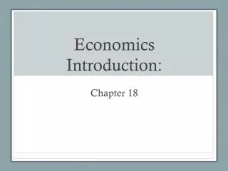 Economics Introduction: