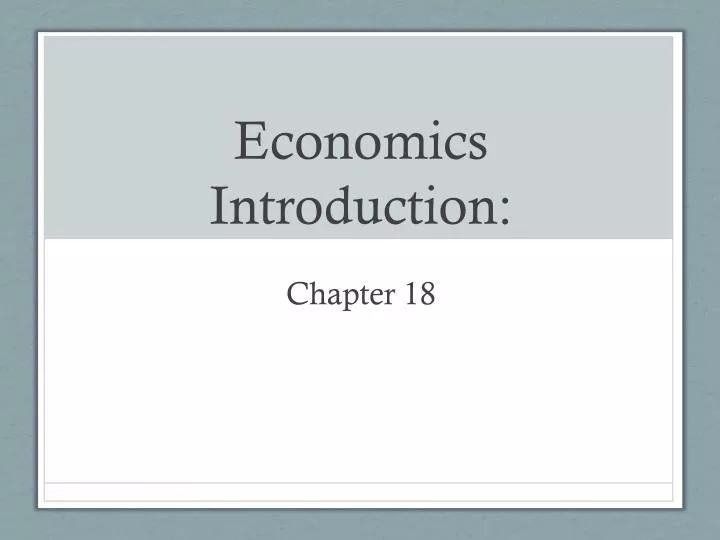 economics introduction
