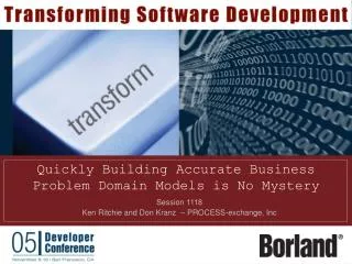 quickly building accurate business problem domain models is no mystery