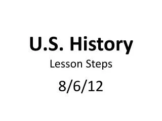 U.S. History Lesson Steps