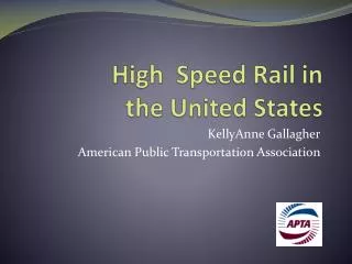 High Speed Rail in the United States