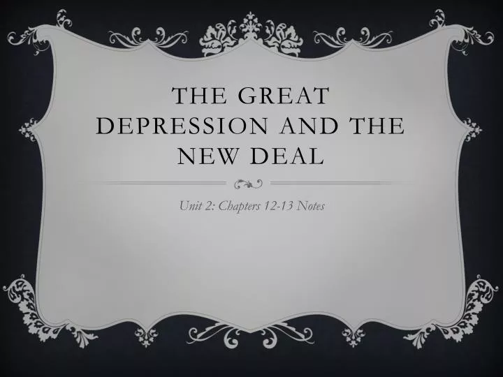 the great depression and the new deal