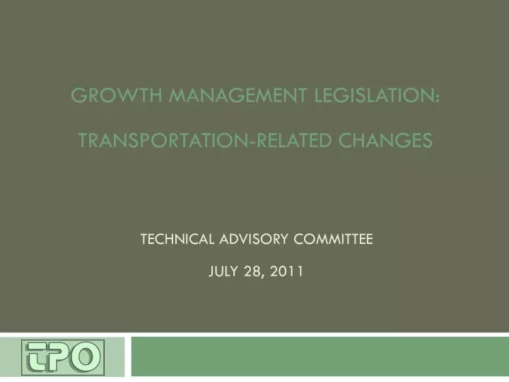 growth management legislation transportation related changes