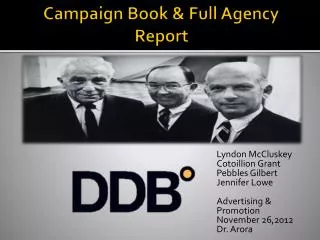 Campaign Book &amp; Full Agency Report
