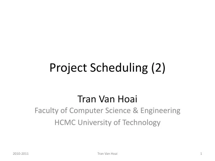 project scheduling 2