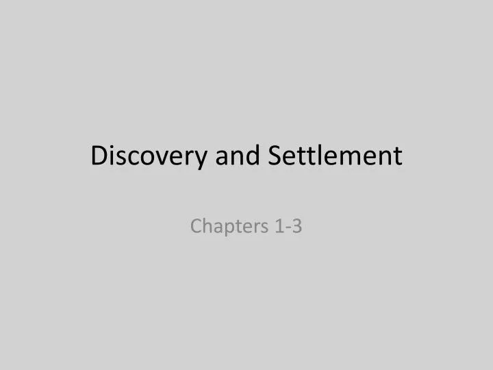 discovery and settlement