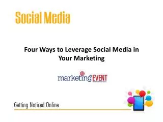 Four Ways to Leverage Social Media in Your Marketing