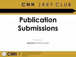 Publication Submissions