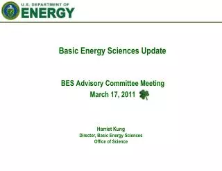 Basic Energy Sciences Update