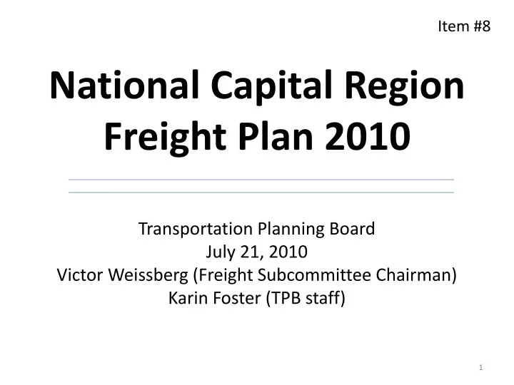 national capital region freight plan 2010